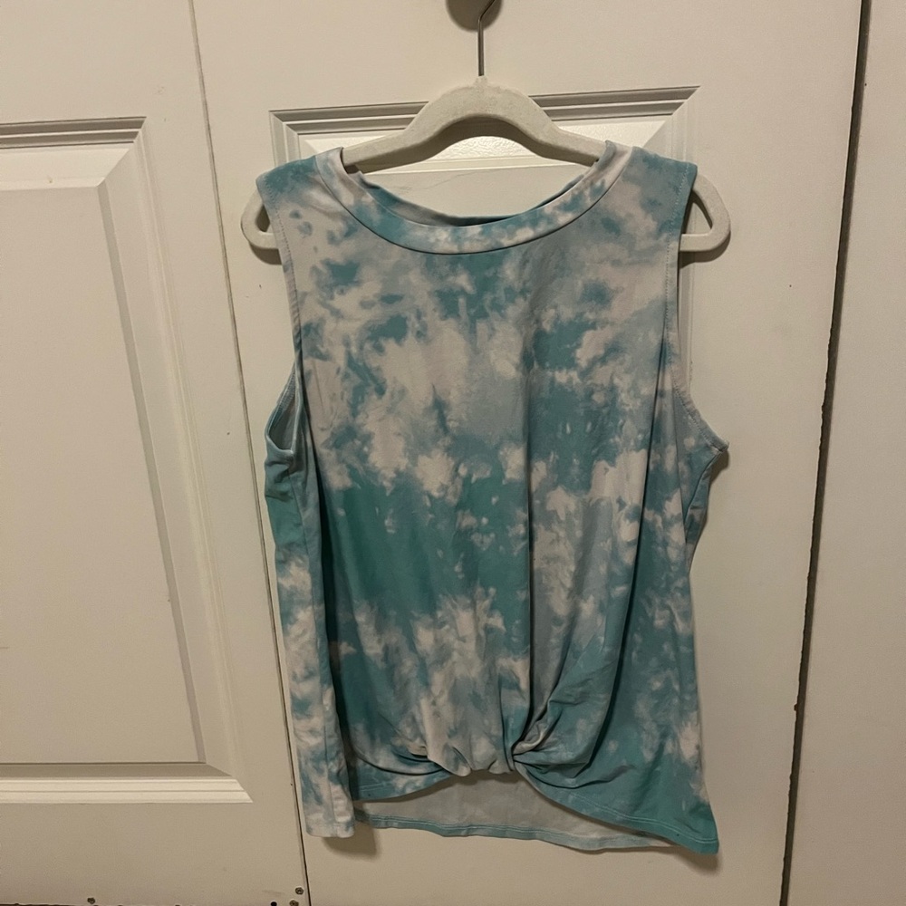 Blue Tie-Dye Sleeveless Top